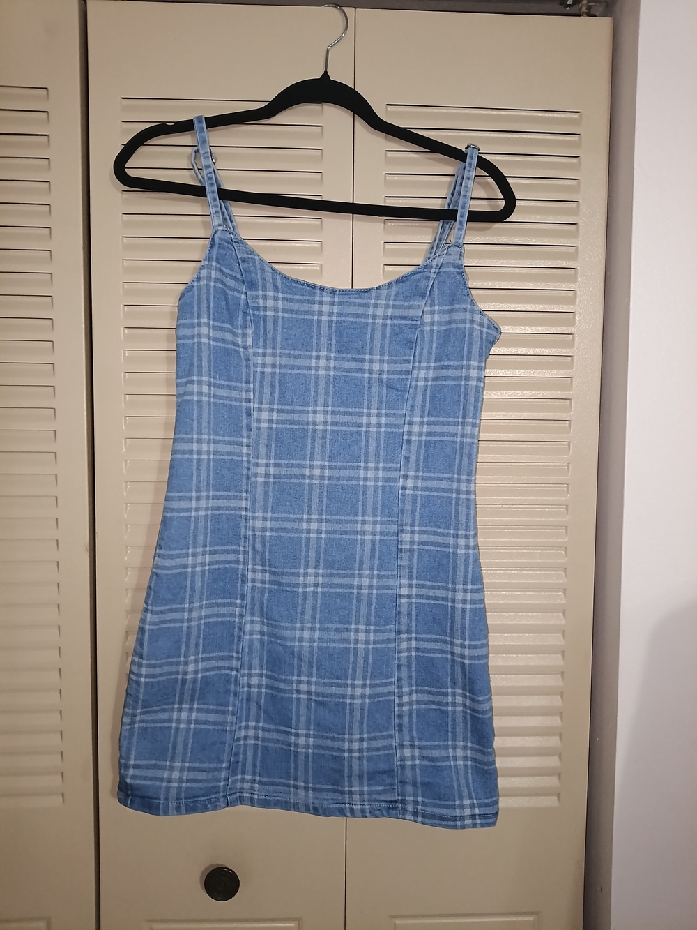Forever 21 Light Blue Plaid Mini Dress